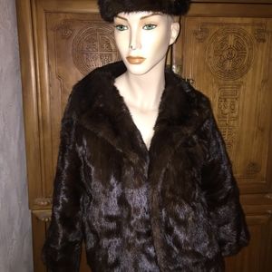 VTG 50S 60S I MAGNIN MINK FUR HAT & CROPPED JACKET
